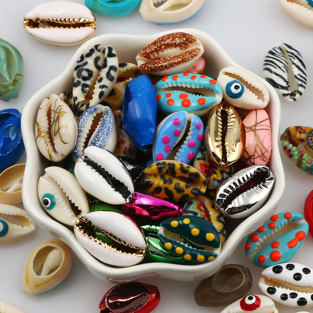 Cuentas espaciadoras sueltas pintadas de colores, 10 piezas, 10-20mm, para la fabricación de joyas, hechas a mano, para collar, pulsera