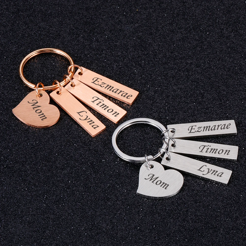 

Original Keychains Mother's Day Gift Customized Children Name for Mom Personalized Gifts Car Keychain Key Pendant Women Keyring