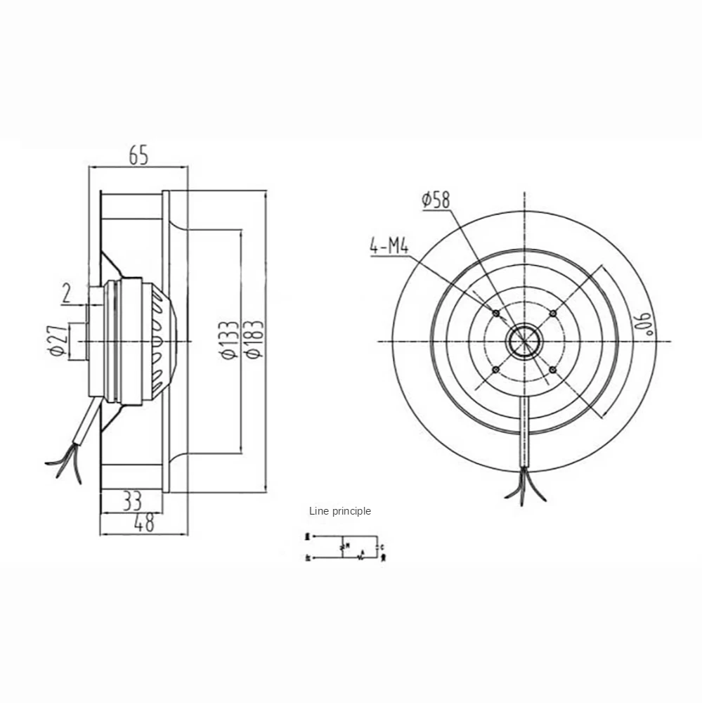 180FLW2 Vortex Turbine Centrifugal Fan Pipeline Air Purifier Fan Industrial Blower Turbo Blower Printing Machine Fan 220V