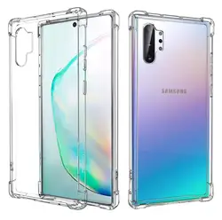 Crystal Silicone Case For Samsung Galaxy Note 10 Plus Reinforced Corners TPU Bumper For Samsung Galaxy Note 10+ 5G on Note 9 8