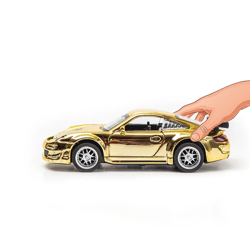 1:32 Alloy Model Car Rare Golden Color Supercar for Boys Door Opened Metal Car Kids Toys Christmas Present