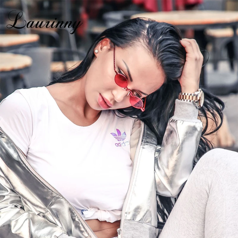 Retro Round Slim Sunglasses Women 2021 Brand Designer Tiny Rhombus Frame Small Metal Oval Sun Glasses Red Shades Eyewear Sunnies