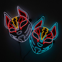 NEW Colorful Neon EL Wire Mask LED Light up Mask Halloween Masque Masquerade Mask Luminous LED Mask Halloween Costume Decor