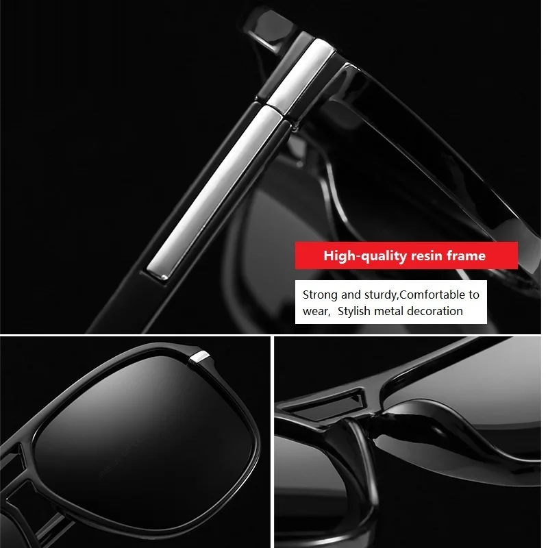 Oversized Vintage Polarized Sunglasses Men Women Fashion Travel Driver\'s Brand Sun Glasses Pilot Black Shades Anti-glare UV400