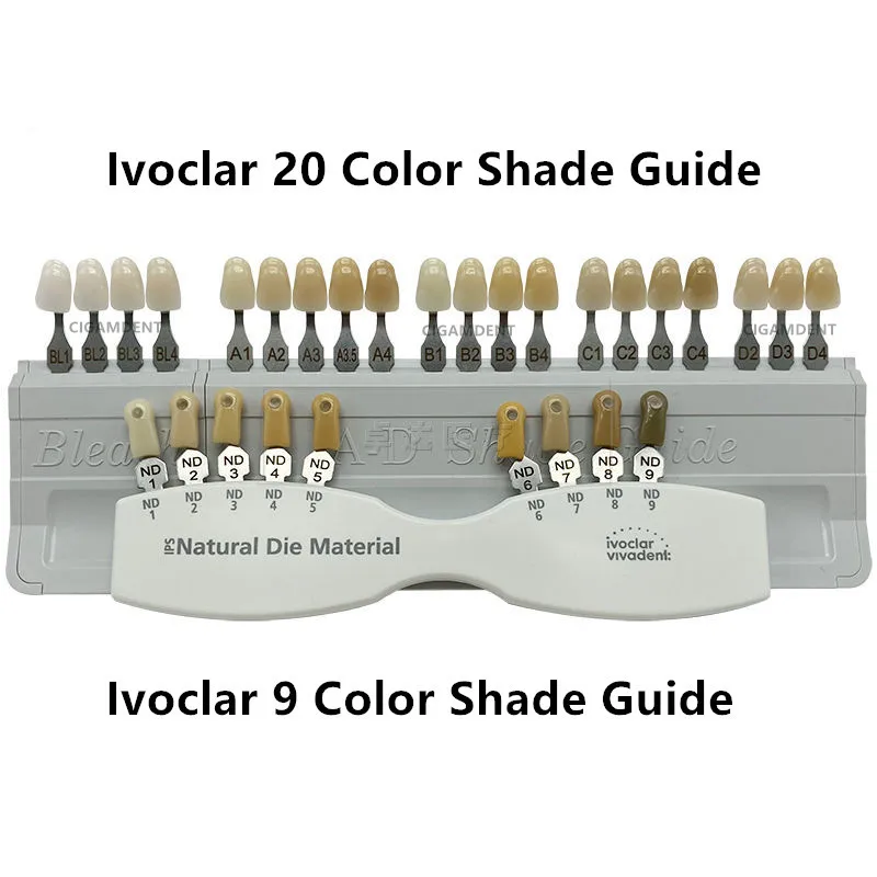 1 szt. Porcelana dentystyczna proteza z zębami Teeh kolorowa tablica do kolorowania IPS naturalny materiał matrycy ND1-9 9/16/20 kolor