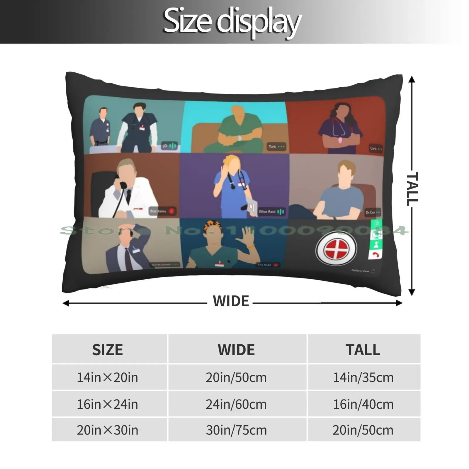 Scrubs Virtual Hangout Pillow Case 20x30 50*75 Sofa Bedroom Zoom Virtual Meeting Quarantine Dr Cox John Mcginley Scrubs Tv Tv