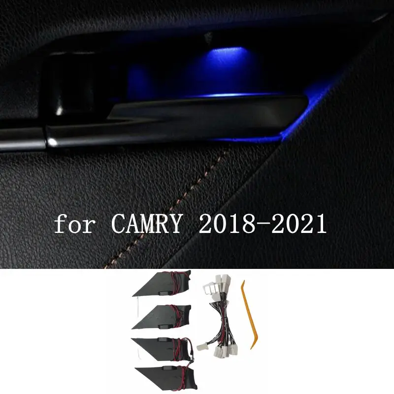 

Car LED Door Bowl Lamp Center Console Atmosphere Light Interior Decorative Light Ice Blue For Toyota Camry 2018 2019 2020 2021