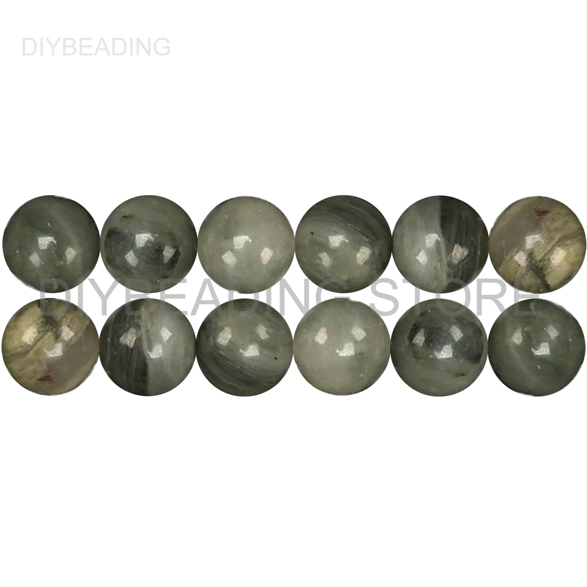 Gemstone Beads Online Lots Wholesale Natural Green Labradorite Round 4 6 8 10 12mm Beads for Bracelet Earring Making