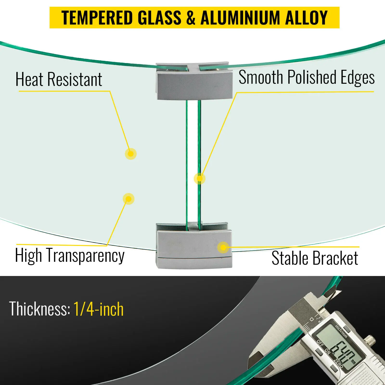 VEVOR Protector de llama redondo estable y seguro de vidrio templado para mesas de fogones estables para su patio, cocina y jardín