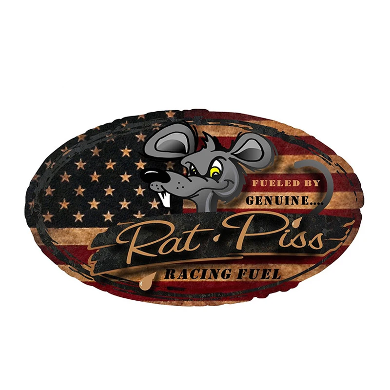 

15cm X 10cm Creative Rat Rod Rat Piss Racing Fuel Car Sticker Accessories Car Styling Cover Scratches Waterproof PVC