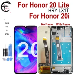 For Honor 20 Lite LCD With Frame For Huawei Honor20 lite 20i Display HRY-LX1T Screen Touch Digitizer Assembly Replacement 6.21