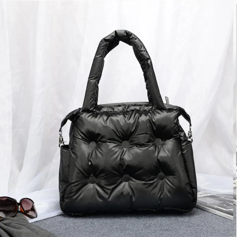 Cotton Winter Women Space Pad Feather Down Bag Bucket Handbag Luxury Brand Designer sac a main Bolsa Feminina Shoulder Tote Bag