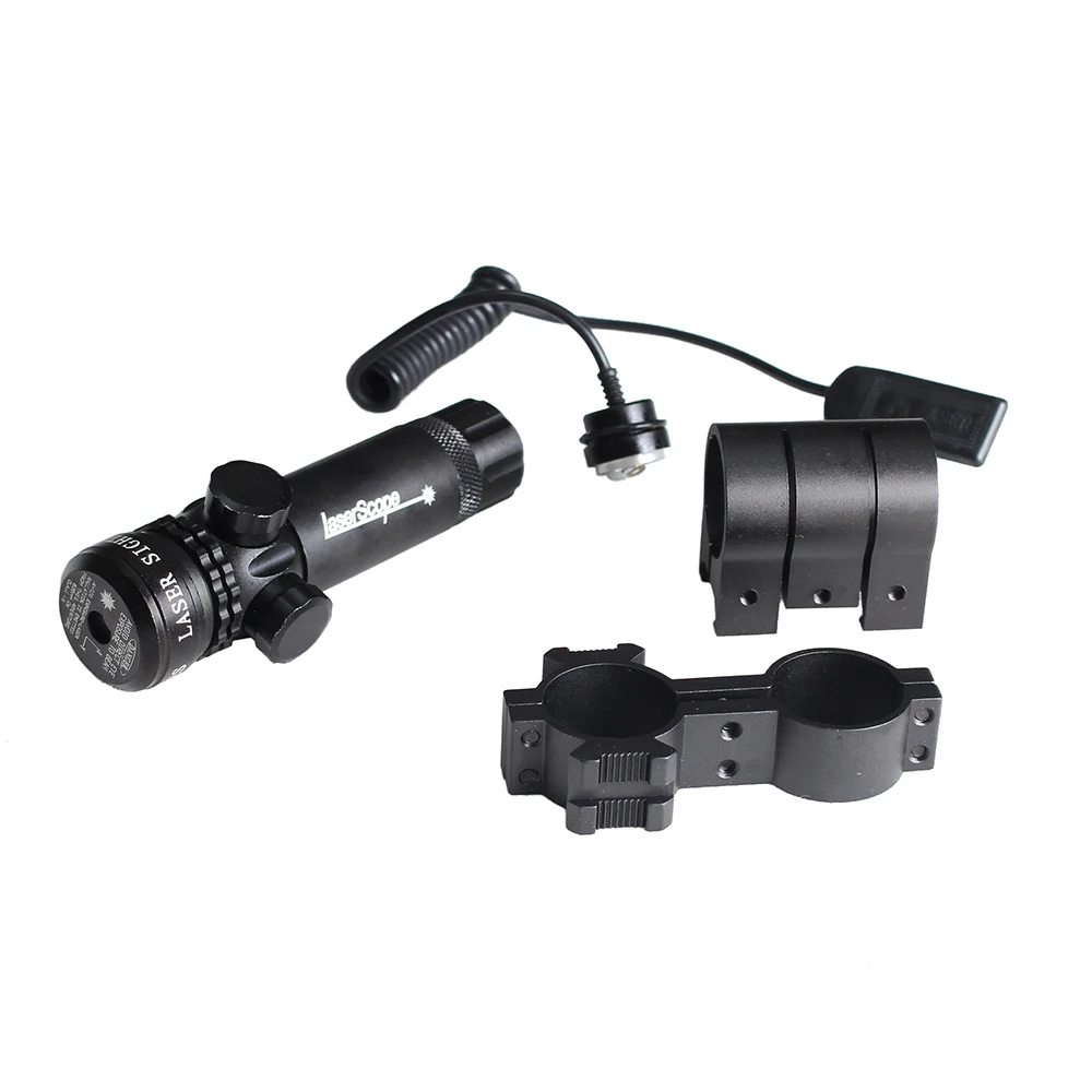 Tactical Green Red Dot Laser Sight Rifle Hunting Scope 20mm Airsoft Sport Rail & Barrel Pressure Switch Mount For Shooting