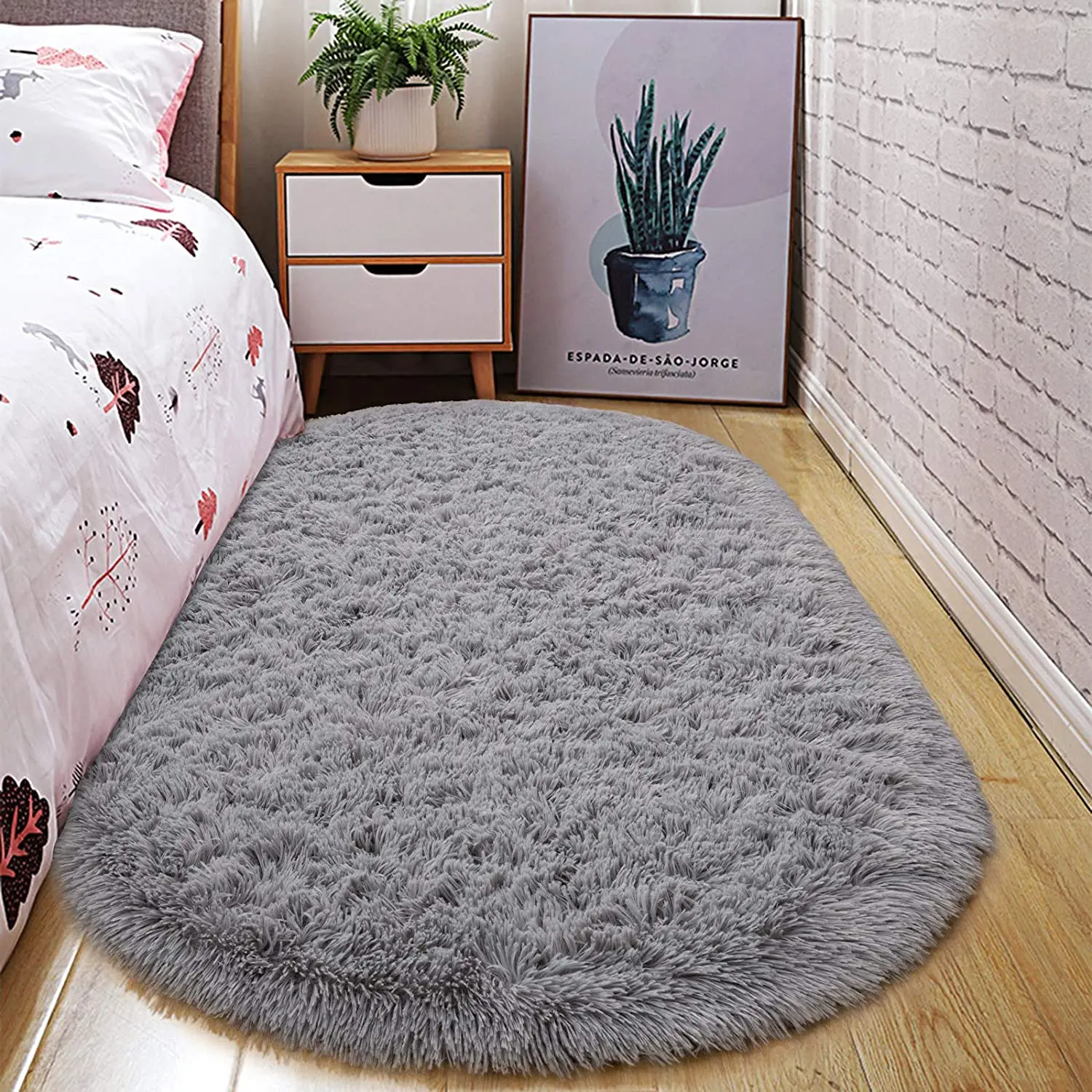 Oval Fluffy Ultra Soft Area Rugs Plush Shaggy Carpet for Kids Room Bedside Nursery Mats Living Room Carpet Home Decor Carpet