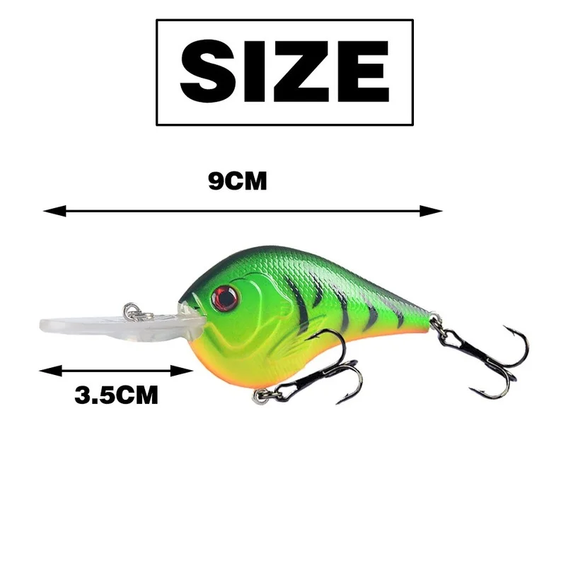 1 sztuk 10g 9cm przynęty wędkarskie crankbait realistyczne twarde przynęty Crankbaits zestaw haczyków wędkarskiego 3D oczy Peche Wobblers