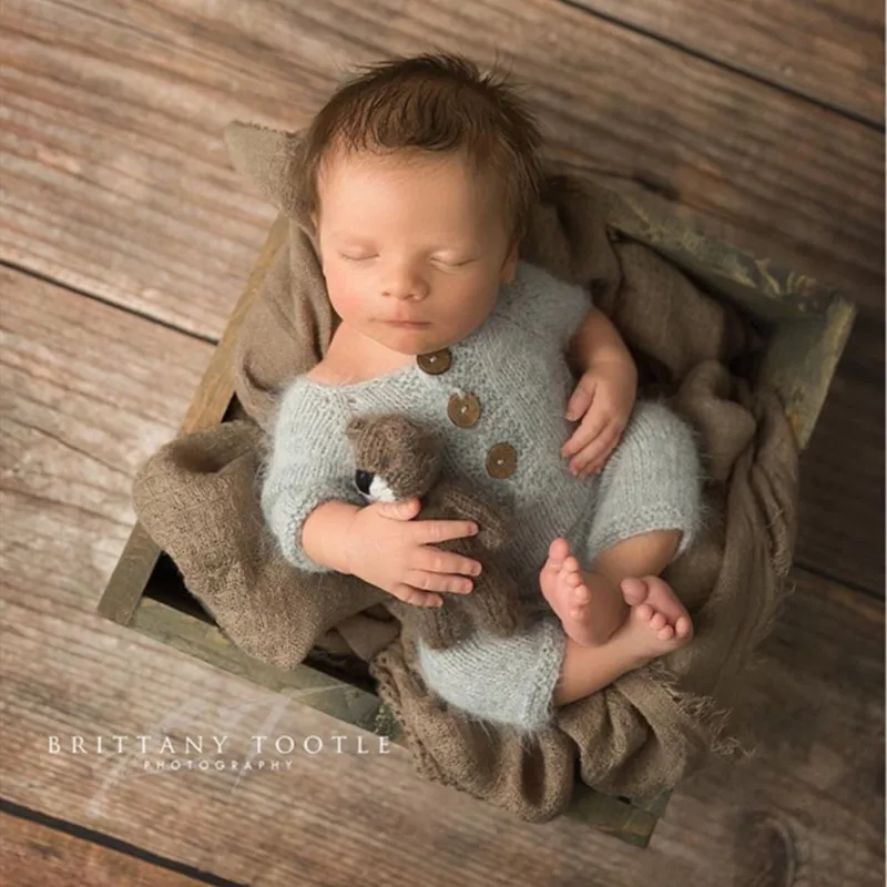 Newborn romper photography props,Mink yarn bodysuit for baby photography props