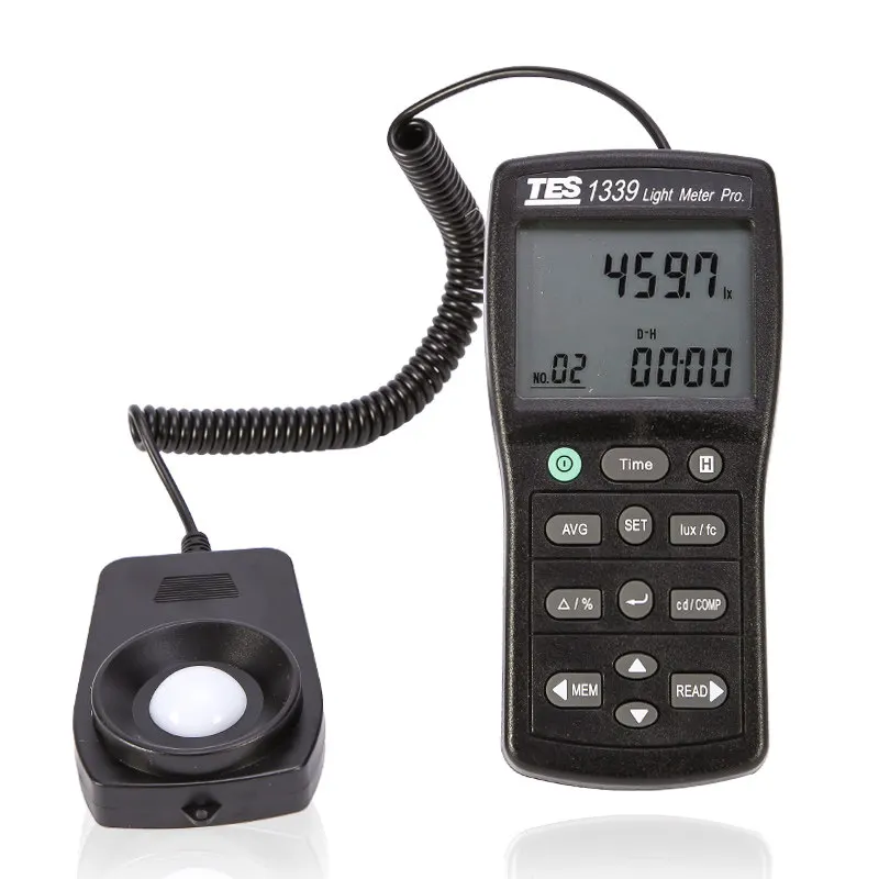 TES-1339 ضوء متر قياس مستويات تتراوح 0.01 إلى 999900 لوكس مضيئة كثافة قياس