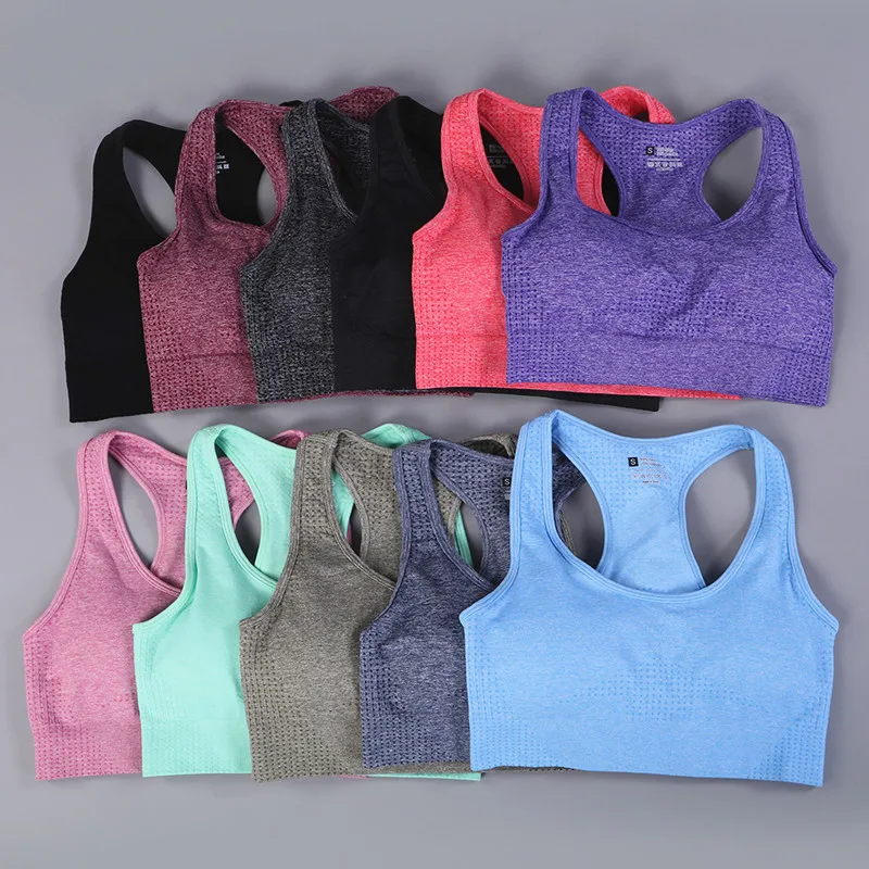 Reggiseno sportivo Fitness senza cuciture da donna reggiseno da allenamento da corsa reggiseno da Yoga per allenamento sportivo femminile abbigliamento da palestra Top Sportswear