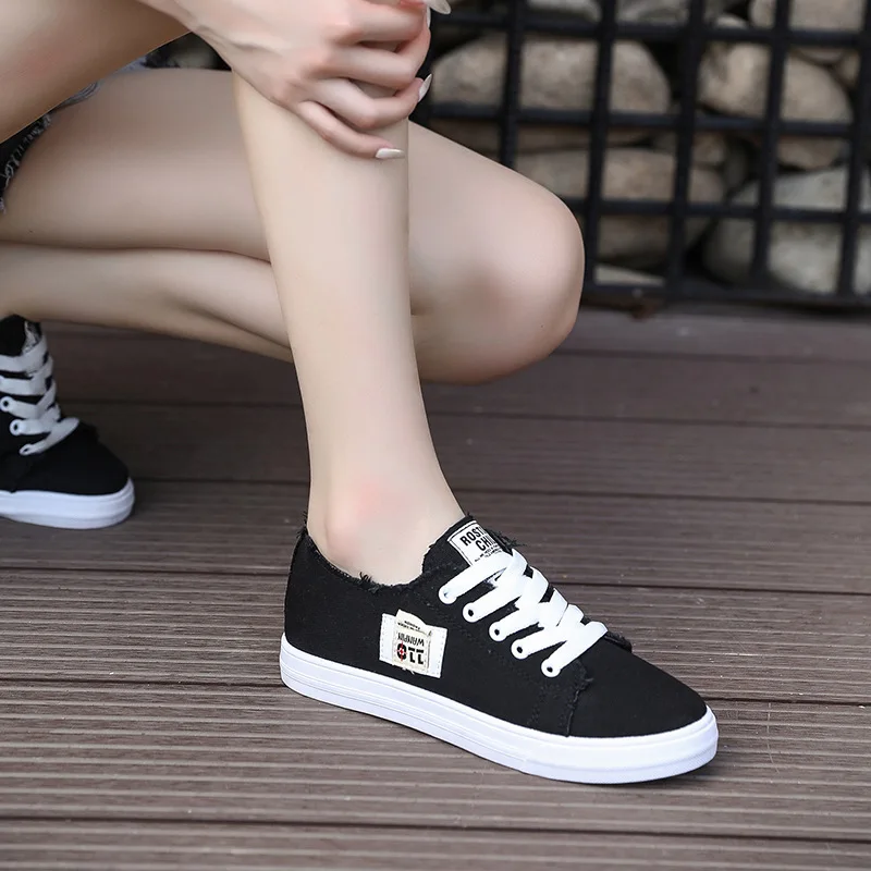 Women Casual Shoes New Spring Women Shoes Fashion Denim White Blue Black Sneakers Breathable Women Sneakers