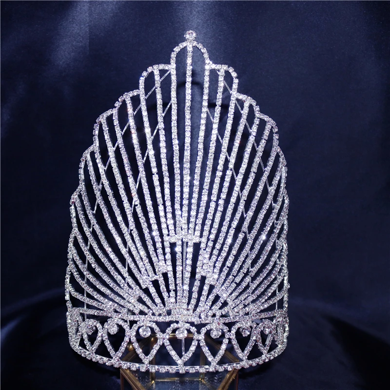 Exquisite New Bride Big Crown Fashion Rhinestone Women's Shining Crystal Headdress Luxury Wedding Crown Gift