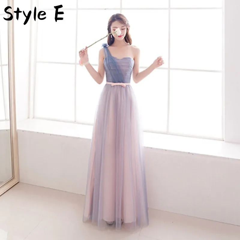 Pink Tulle Sexy V Neck Bridesmaid 2021 Fashion A-Line Long Lace Up Back Half Sleeve Formal Wedding Party Dress Real Photo