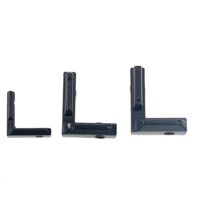 10pcs/Pack 2020 Black L Shape Interior Corner Connector Joint Bracket with screws for 1515 2020 3030 4040 EU Aluminum Profile