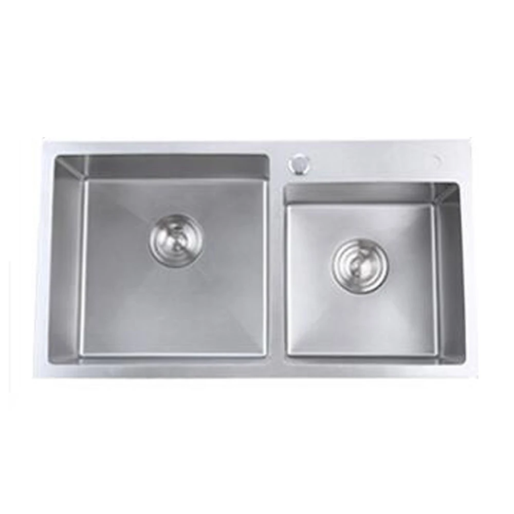 Kitchen double sink 304 stainless steel large-capacity wash basin is easy to clean and corrosion resistant wx4181040