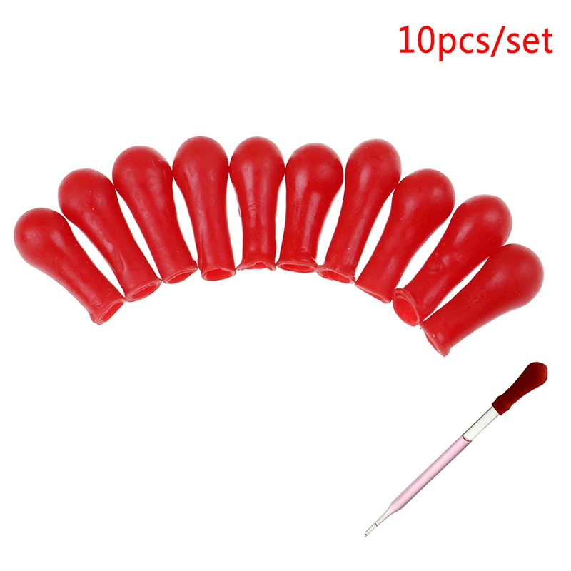 Hot Koop 10Pcs Dropper Rood Rubber Bulb Hoofd Dropping Fles Insert Pipet Lab Supplies