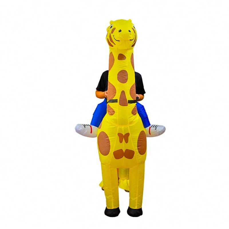 Costume gonflable de girafe jaune d'halloween pour adulte, vêtements de fête, Cosplay P31B