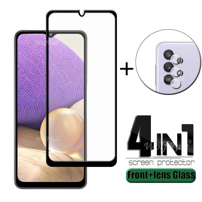 

Адаптер 4-в-1 для Samsung Galaxy A32 стекло для Samsung A32 телефон защитная пленка защитное стекло Защита экрана для Samsung A32 5G для стеклянного объектива
