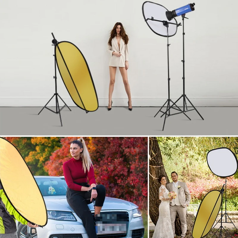 60x90cm 7in1 reflector photography background cloth Collapsible Light Oval Photography Reflector for Studio Photography props