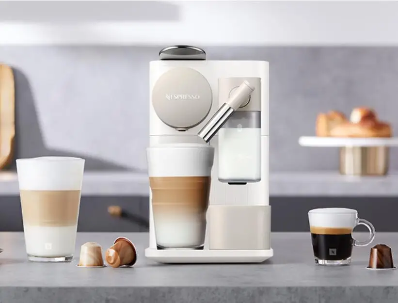 Nespresso Capsule Coffee Machine LattissimaOne Italian Automatic Household Milk Foaming One Coffee Machine F111 Frosted White