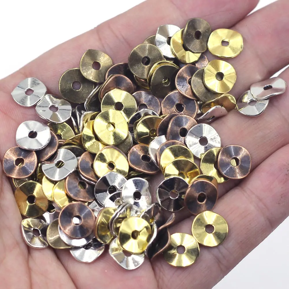 Spacer Beads Wave Pendant Earring Round Rondelles Tortuose Ring For Charms Bracelets Jewelry DIY Findings 9mm 100Pcs