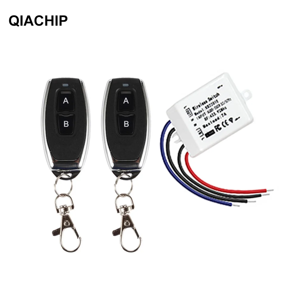 QIACHIP RF Transmitter 433 Mhz Remote Controls With Wireless Remote Control Switch AC 110V 220V 1CH Relay Receiver Module