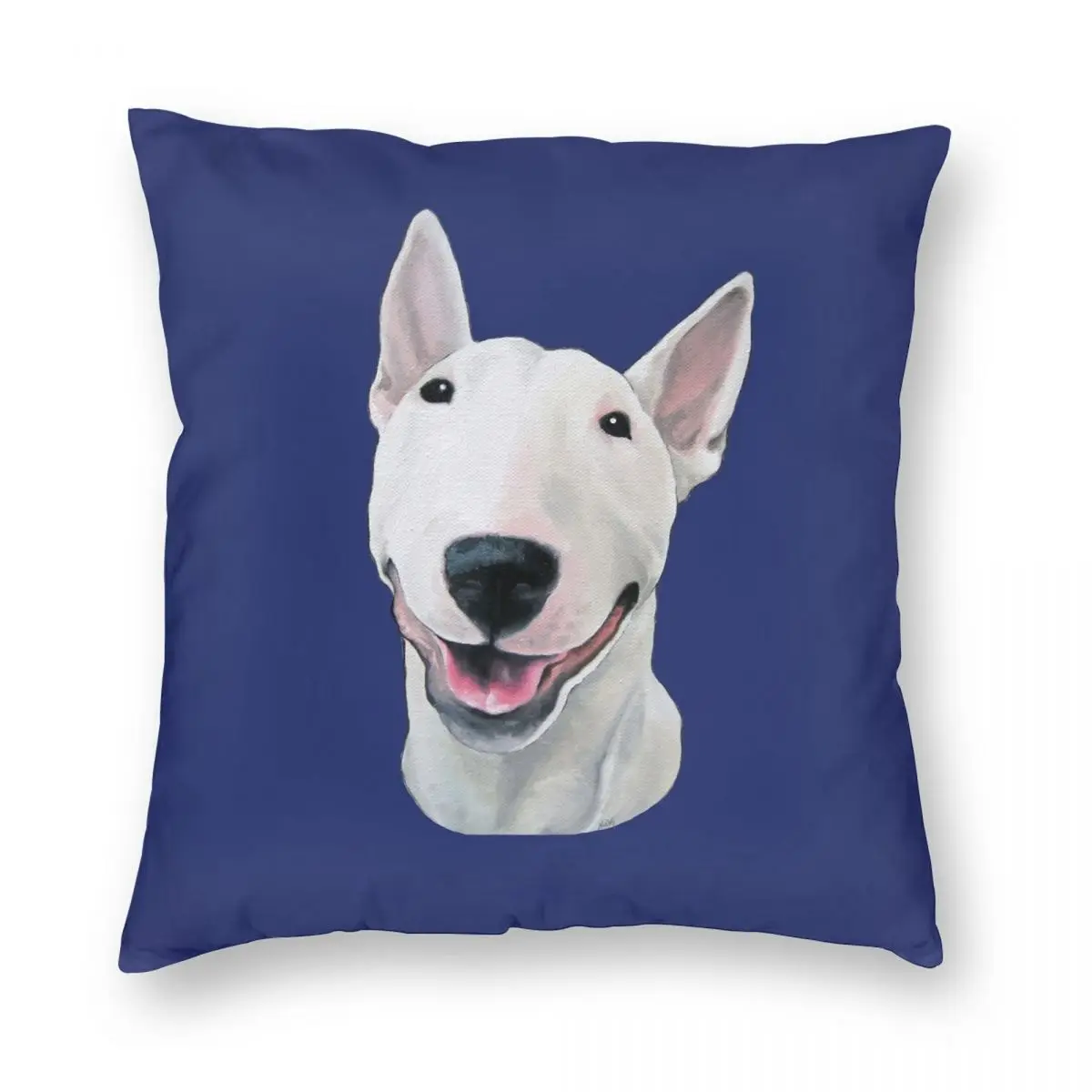 Bull Terrier Unconditional Square Pillowcase Polyester Linen Velvet Pattern Zip Decor Pillow Case Room Cushion Cover Wholesale