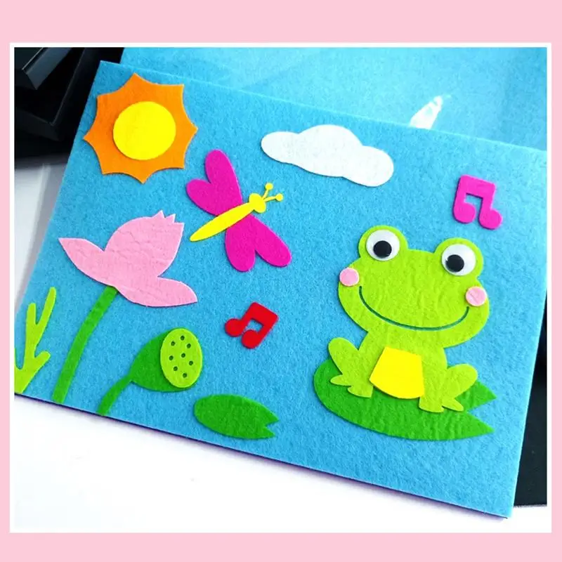 10/40Pcs Nonwoven Needlework Felt Fabric 10cm Patchwork Cloth Bundle for Kids Scrapbooking Doll Sewing Crafts DIY Quilting Sheet