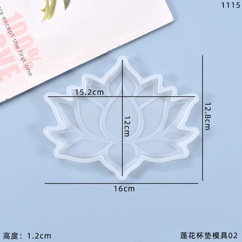 Molde de resina epoxi de loto, herramientas de fabricación de decoraciones de joyería artesanal, bandeja de posavasos de loto, estera de taza, molde de silicona de fundición para Resina