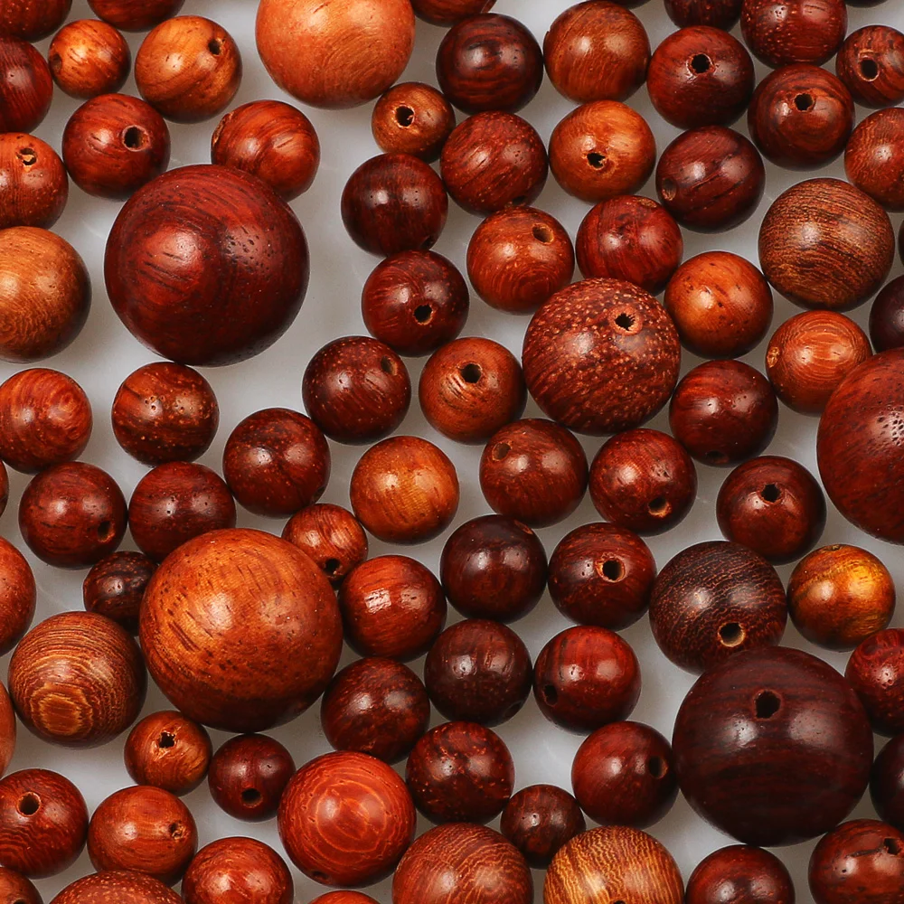 6/8/10/12/15mm Burmese Rosewood Wooden Spacer Beads Round Balls Natural Wood Loose Beads For Jewelry Making Diy Accessories