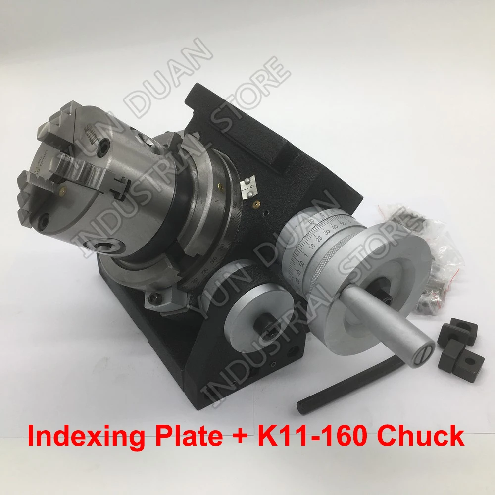 

Tilt Indexing Plate 0-90 Degree 8"Inch Tilting Rotary Table 200mm &160mm 3 jaw chuck for Milling Drilling Grinding Machine