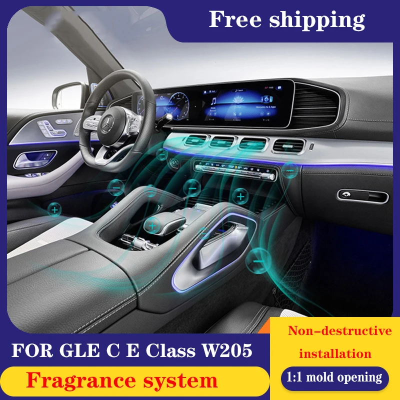 For Mercedes Benz C Class W205 E Class W213 GLC X253 Original negative ion system Car Fragrance Synchronous Air Purifier Perfume