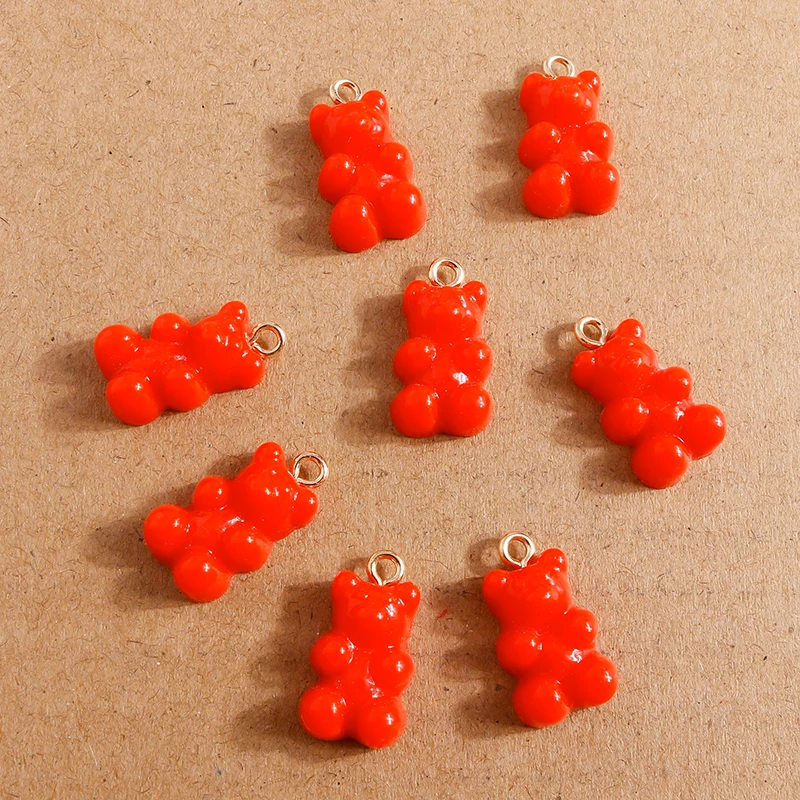 30 stücke 11*20mm Candy Farben Cartoon Bär Charms für Nette Tropfen Ohrringe Anhänger Halsketten Armbänder DIY Handmade schmuck Erkenntnisse – Detail 3