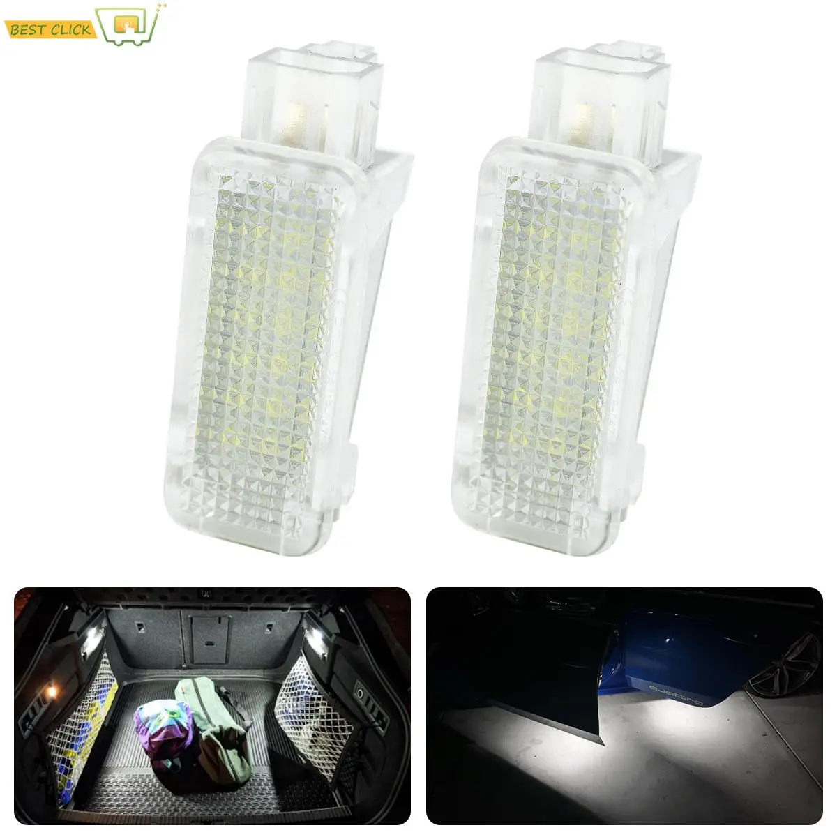 2x Car LED Courtesy Door Projector Trunk Boot Footwell Luggage Light For Audi A2 A3 A4 A6 TT Q5 For VW Passat B5 B6 Golf 6 Jetta