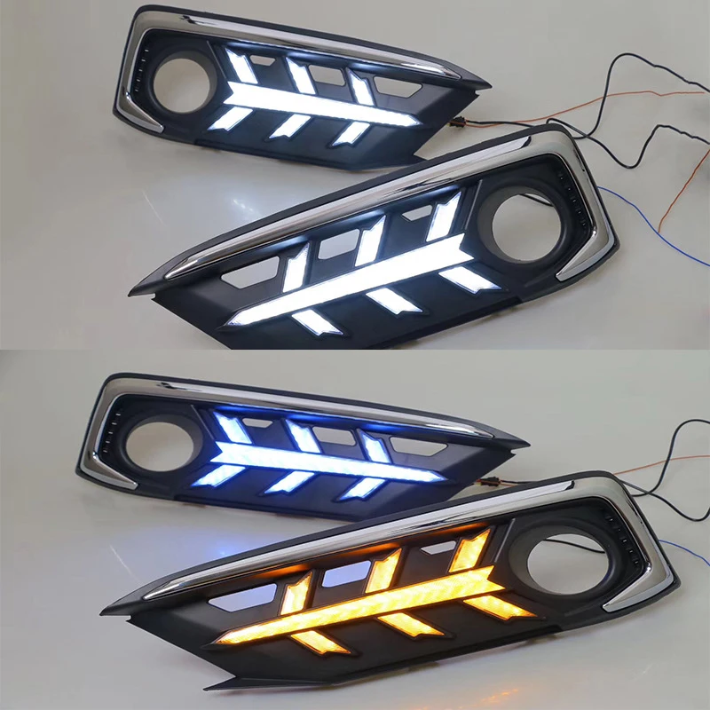 2Pcs Car LED DRL Daytime Running Lights rear bumper brake light tail light fog lamp For Honda Civic 10th 2019