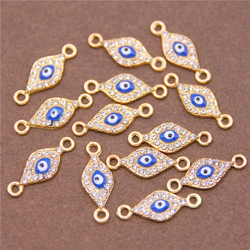 

10pcs/lot Eye shape Rhinestone Connectors Charms Pendant DIY Necklace Bracelet For Jewelry Making Accessories