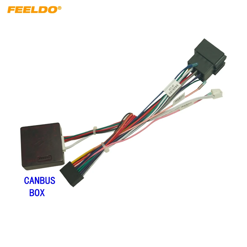 

FEELDO Car 16pin Audio Wiring Harness With Canbus Box For Peugeot 206/207 04-12 Aftermarket Stereo Installation Wire Adapter