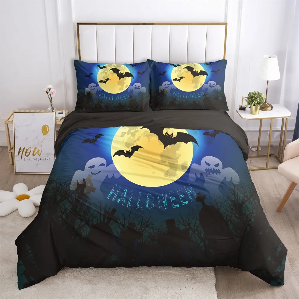 

3D Cartoon Bedding Set Duvet Cover Sets Quilt Covers Pillowcase Comforter Case Bed Linen Halloween Double Single Size Bedclothes