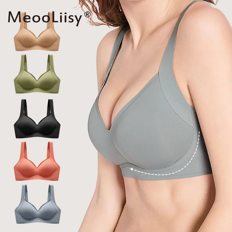 MeooLiisy Seamless Bras for Women Padded Push Up Underwear Soft No Wire Brassiere Sexi Lingeri  S to XL