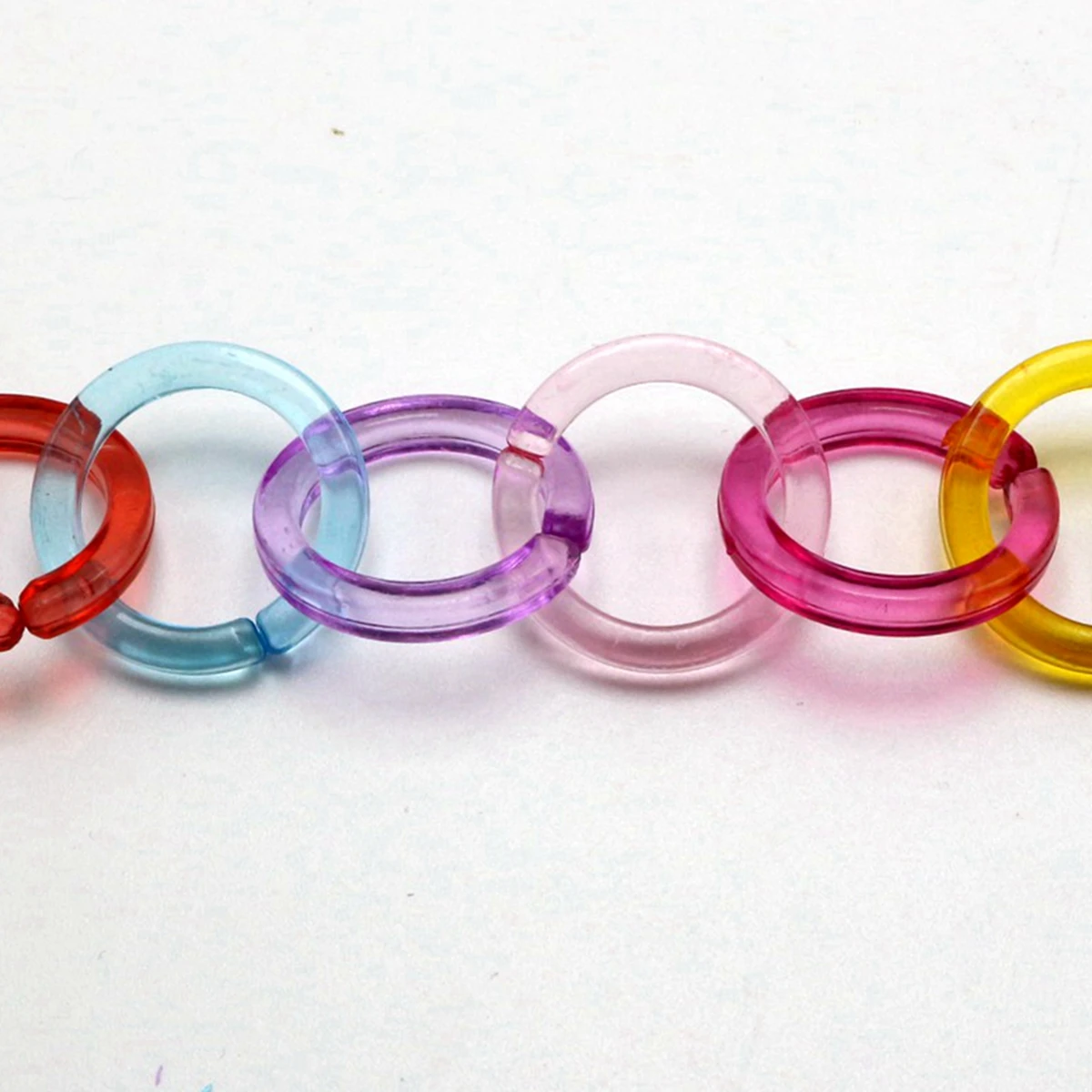 50 Mixed Transparent Color Acrylic Round Linking Rings Open Chain Beads 25mm Connector For Necklace Bracelet