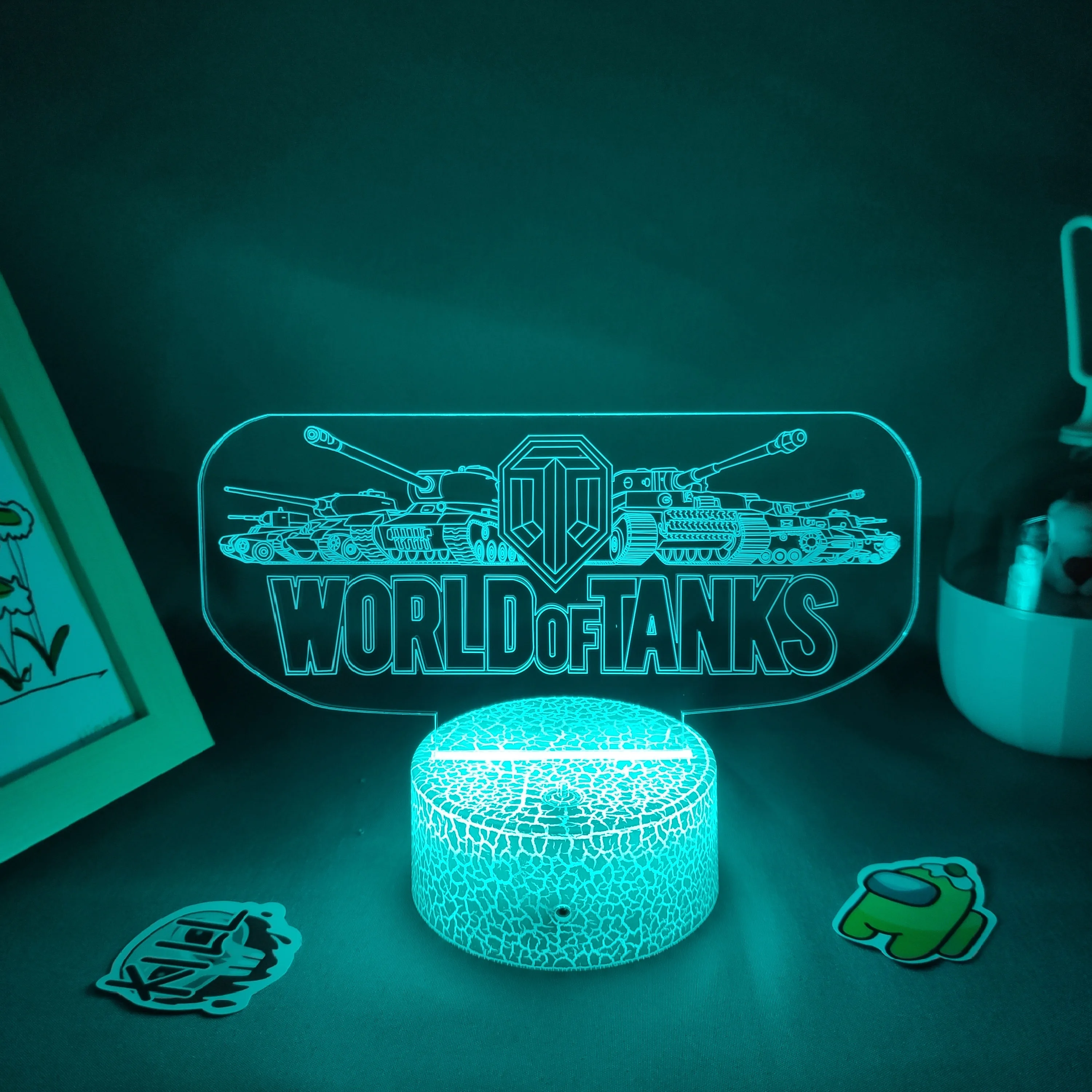 Игровой знак World of Tanks 3D лампы Led RGB неоновый ночсветильник день рождения крутой подарок для друга спальня стол красочное украшение