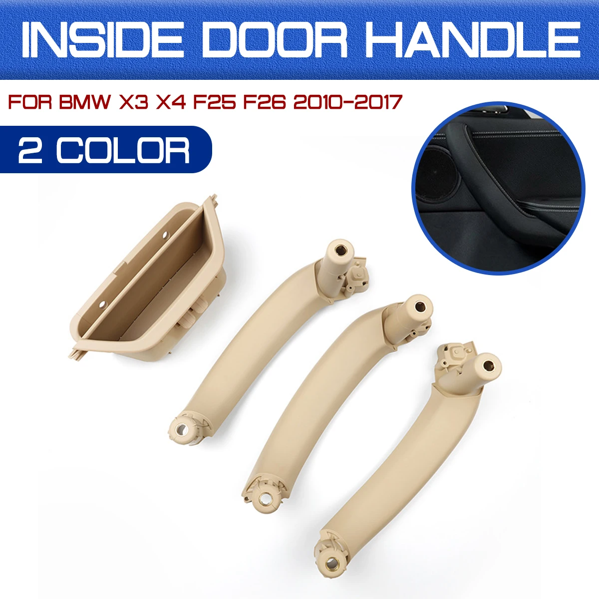 Car Black/Beige Inner Door Handle For Bmw X3 F25 X4 F26 2010 2011 2012-2017 Trim Panel Handle Interior Door Handles